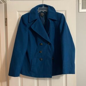 EUC Teal pea coat